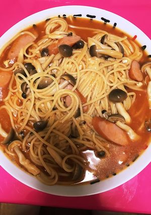 簡単！チーズトマトスープのキノコパスタ-レシピのメイン写真