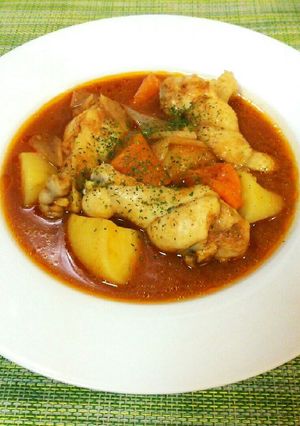 レンジde鶏手羽元のトマトジュース煮♪-レシピのメイン写真