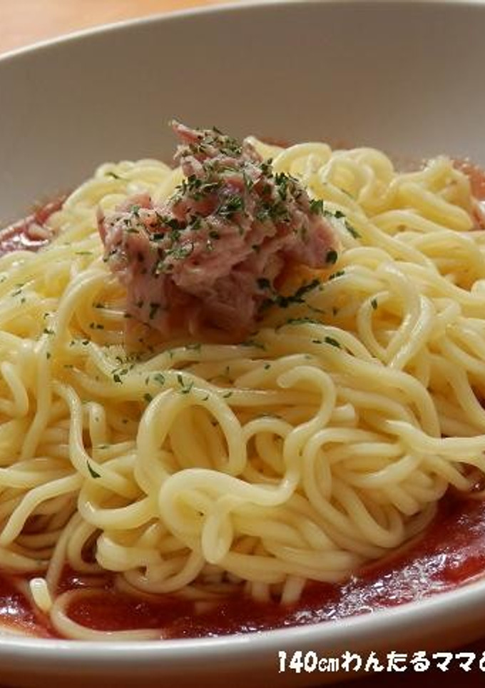 材料4つで簡単★ツナとトマトのまぜそば-レシピのメイン写真