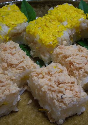 菊花と焼きほぐし鮭のお寿司-レシピのメイン写真
