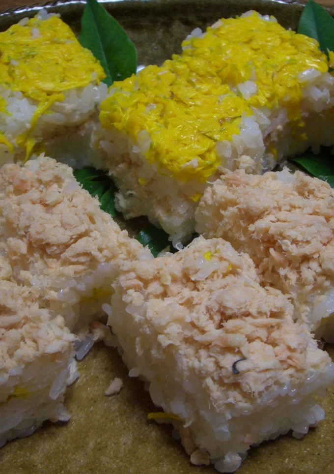 菊花と焼きほぐし鮭のお寿司-レシピのメイン写真