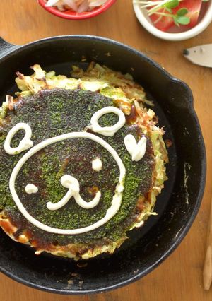 マヨマジック♪ふんわりお絵かきお好み焼き-レシピのメイン写真