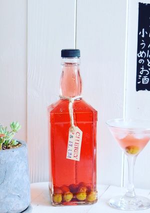 さくらんぼと小梅のお酒＊桜香る紅色梅酒-レシピのメイン写真