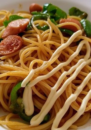 パスタマヨネーズ焼肉のタレ味☝動画レシピ-レシピのメイン写真