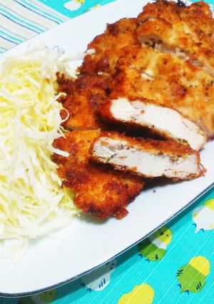 鶏むね肉のマスタードパン粉焼き♪-レシピのメイン写真