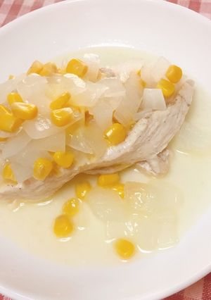 ヘルシー♪胸肉のコーンバター蒸し-レシピのメイン写真