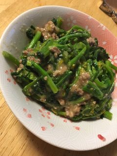 菜の花のひき肉あんかけ風-レシピのメイン写真