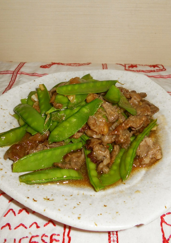牛肉と絹さやの炒め物-レシピのメイン写真