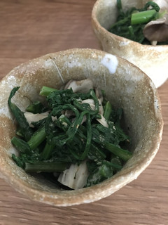 春菊と舞茸のゴマヨ-レシピのメイン写真