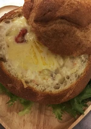 まあるいフランスパンのグラタン-レシピのメイン写真