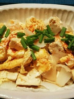 新玉ねぎと豆腐の卵炒め-レシピのメイン写真