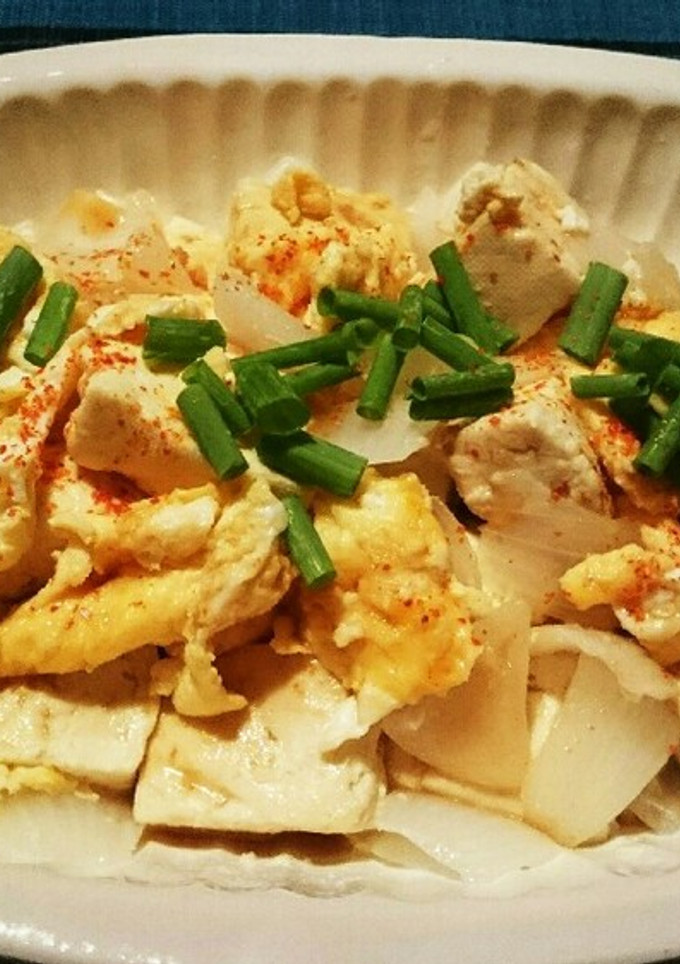 新玉ねぎと豆腐の卵炒め-レシピのメイン写真