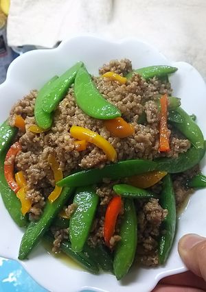 ♡スナップえんどうの挽肉炒め♡-レシピのメイン写真