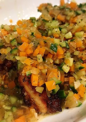 鶏肉ピカタの彩り野菜ソースがけ-レシピのメイン写真