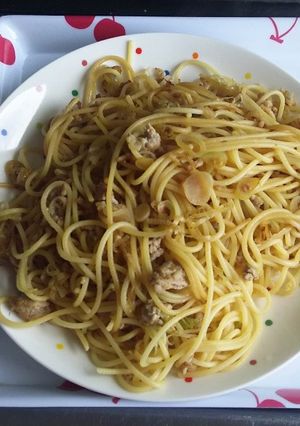 挽肉とネギの和風パスタ-レシピのメイン写真
