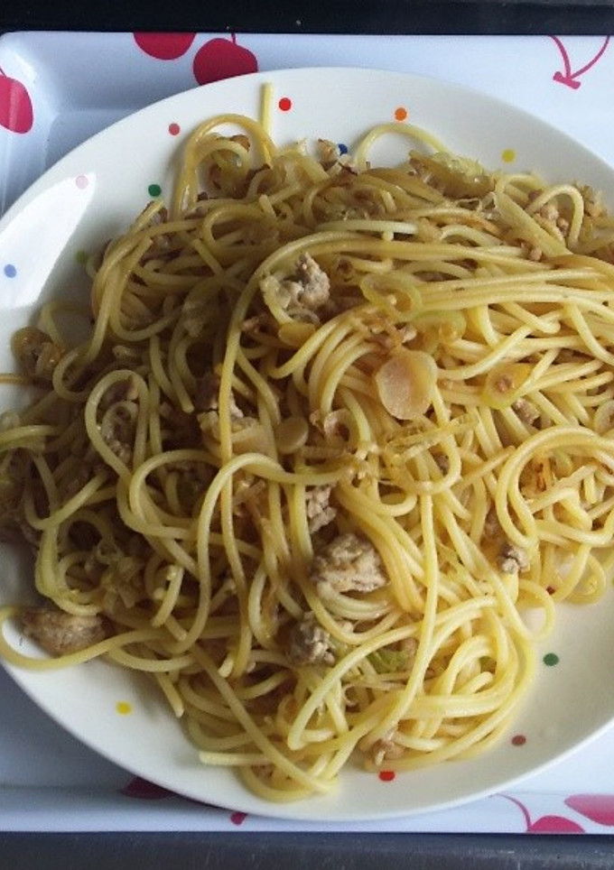挽肉とネギの和風パスタ-レシピのメイン写真
