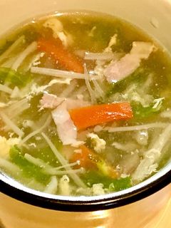 えのきとレタスの☆ふんわり卵スープ-レシピのメイン写真