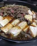 新ごぼう新玉ねぎで、すき焼き牛肉豆腐！