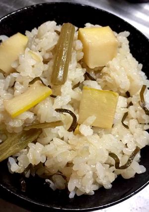 筍 ふき 塩昆布も一緒で混ぜ筍ご飯-レシピのメイン写真