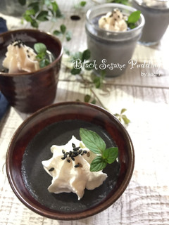 黒ごまプリン-レシピのメイン写真