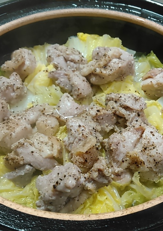 鶏もも肉と白菜のにんにく黒胡椒蒸し-レシピのメイン写真