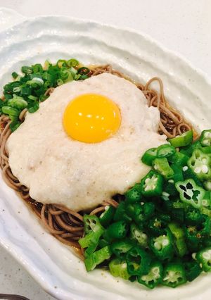 グルテンフリー 十割蕎麦オクラと山芋がけ-レシピのメイン写真