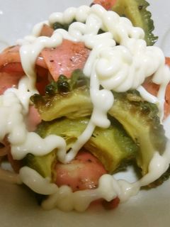 ゴーヤとハムの和風マヨネーズ カレー風味-レシピのメイン写真