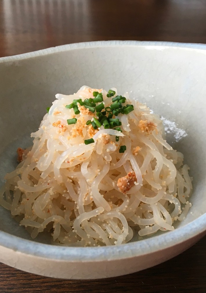 簡単すぎる！お弁当にしらたき明太炒め-レシピのメイン写真
