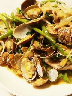 空芯菜とアサリ豚バラの中華炒め-レシピのメイン写真