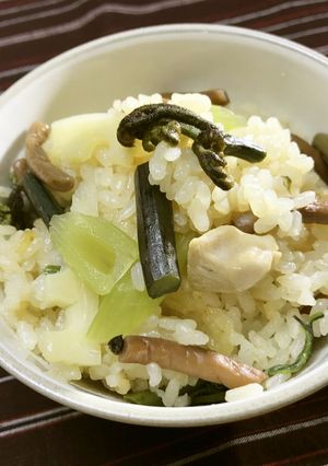 美人レシピ・能登の恵み 山菜ご飯-レシピのメイン写真