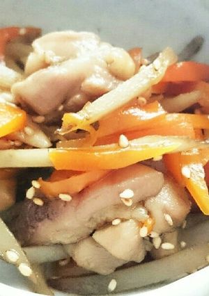 簡単‼鶏肉と牛蒡と人参のきんぴら風煮炊き-レシピのメイン写真