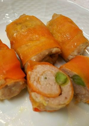 にんじんでくるくる鶏つくね-レシピのメイン写真