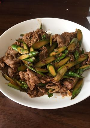 牛肉とアスパラのウスターソース炒め-レシピのメイン写真