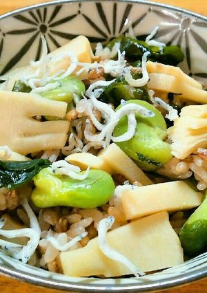 健康的空豆と竹の子の持ち麦ご飯-レシピのメイン写真