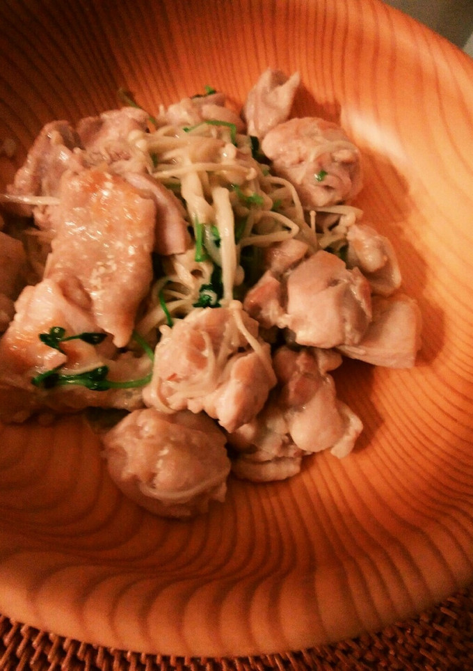 えのきと豆苗のからしマヨ炒め-レシピのメイン写真