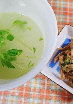 ✾鶏皮で2品✾鶏ガラスープ＆鶏皮ポン酢-レシピのメイン写真