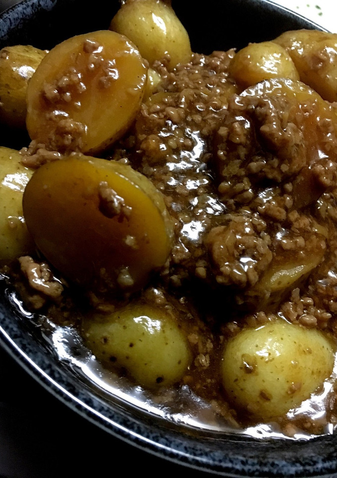 無加水鍋、新じゃがの生姜そぼろ煮-レシピのメイン写真