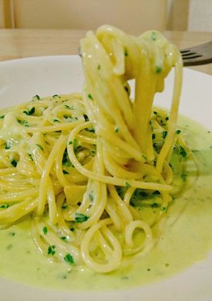 ほうれん草のチーズクリームスパゲティー-レシピのメイン写真