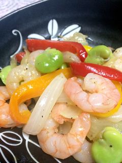そらまめとエビのナンプラー炒め-レシピのメイン写真