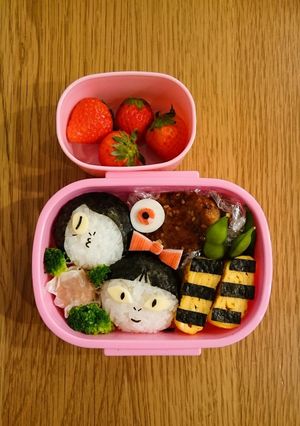 鬼太郎 ねこ娘 簡単キャラ弁-レシピのメイン写真