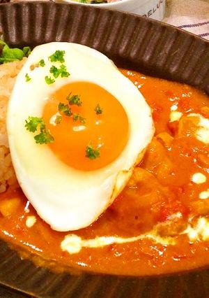 バターチキンカレー 玄米 カフェごはん-レシピのメイン写真