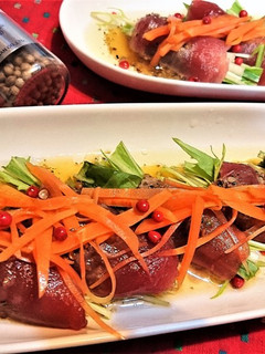 【マグロと水菜のエスニックカルパッチョ】-レシピのメイン写真