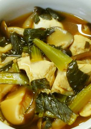 簡単お弁当にも♡鶏ささみと小松菜の甘酢煮-レシピのメイン写真