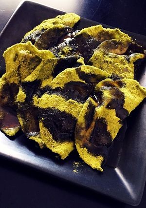 余ったおはぎをリメイク☆餃子の皮で八ツ橋-レシピのメイン写真
