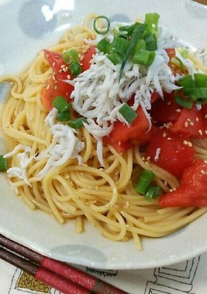 しらすとトマトの和風冷製パスタ-レシピのメイン写真