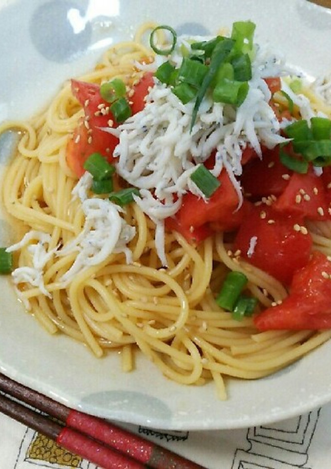 しらすとトマトの和風冷製パスタ-レシピのメイン写真