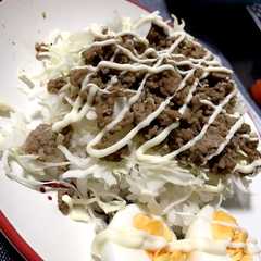 รูปของ ひき肉乗せご飯