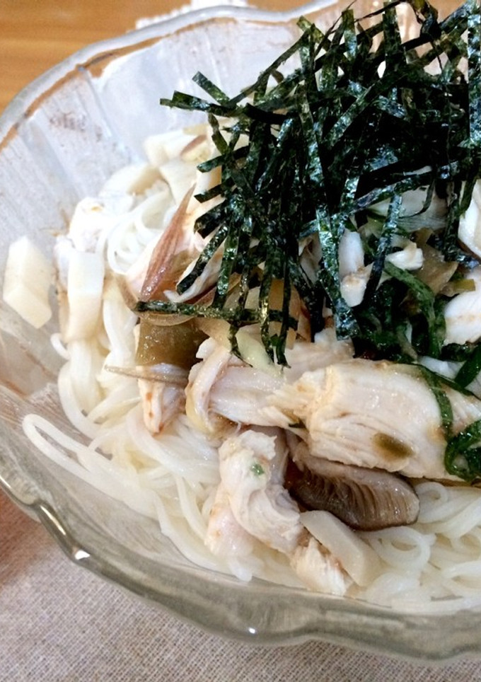 柔らか〜い♡ササミと梅でさっぱりそうめん-レシピのメイン写真