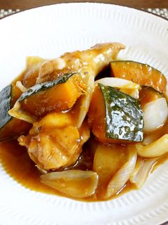 レンジで簡単!手羽元とかぼちゃの甘辛煮-レシピのメイン写真
