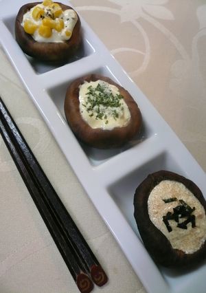 しいたけの3色♪♪♪マヨ焼き★-レシピのメイン写真